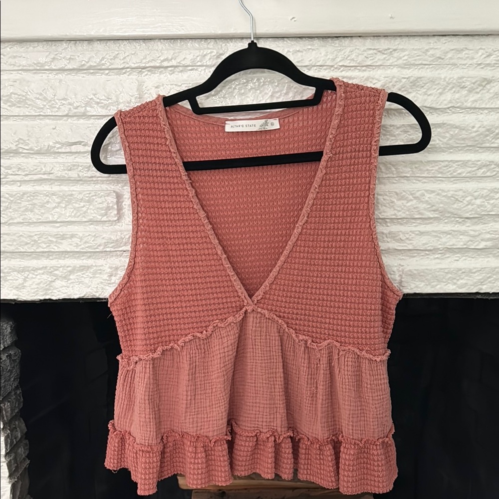 & Other Stories Pink Textured Women's Top